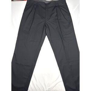 Roundtree & Yorke Mens Pleated Black Dress Pants Size 46x34 Formal Business